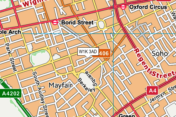W1K 3AD map - OS VectorMap District (Ordnance Survey)