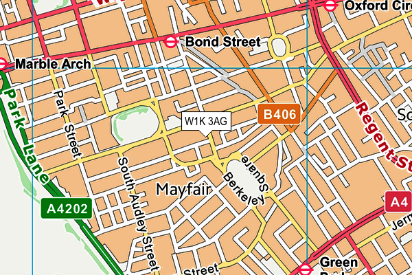 W1K 3AG map - OS VectorMap District (Ordnance Survey)