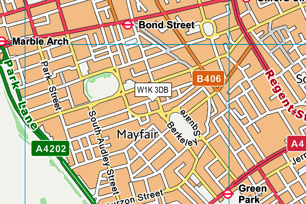 W1K 3DB map - OS VectorMap District (Ordnance Survey)