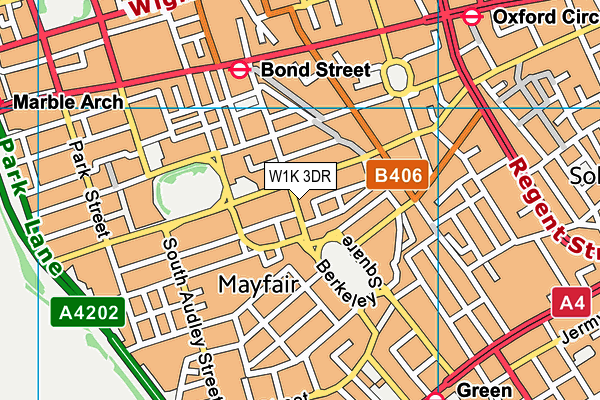 W1K 3DR map - OS VectorMap District (Ordnance Survey)