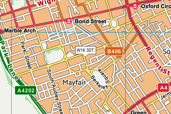 W1K 3DT map - OS VectorMap District (Ordnance Survey)