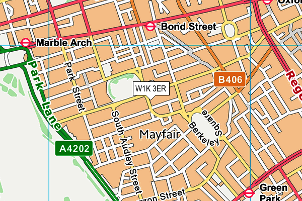 W1K 3ER map - OS VectorMap District (Ordnance Survey)