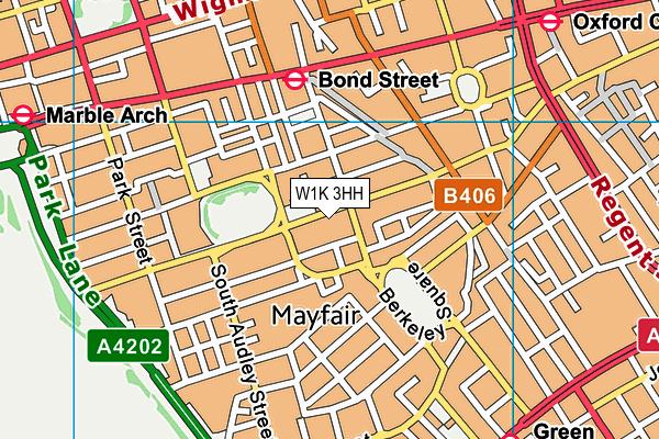 W1K 3HH map - OS VectorMap District (Ordnance Survey)