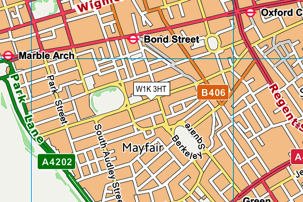 W1K 3HT map - OS VectorMap District (Ordnance Survey)