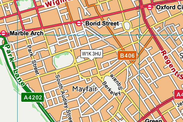 W1K 3HU map - OS VectorMap District (Ordnance Survey)