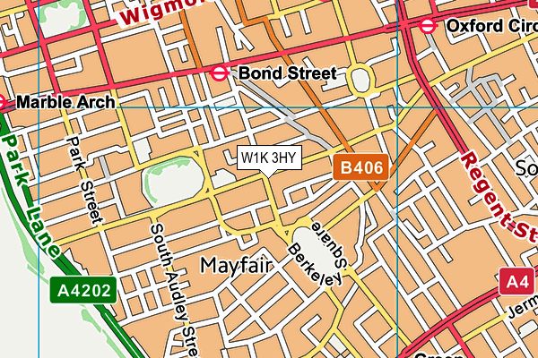 W1K 3HY map - OS VectorMap District (Ordnance Survey)