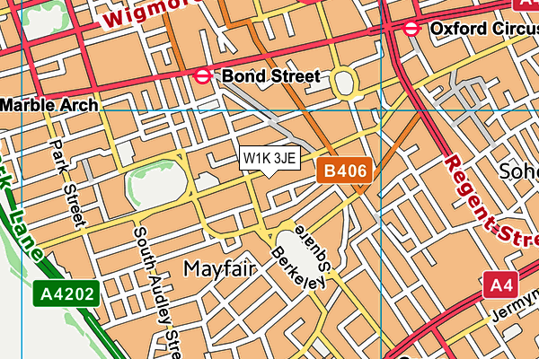 W1K 3JE map - OS VectorMap District (Ordnance Survey)