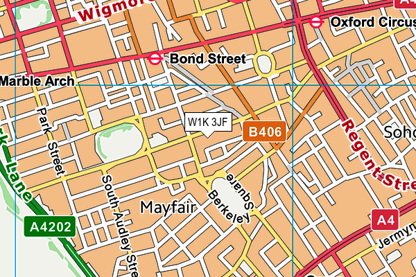 W1K 3JF map - OS VectorMap District (Ordnance Survey)