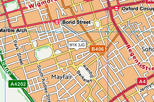 W1K 3JG map - OS VectorMap District (Ordnance Survey)