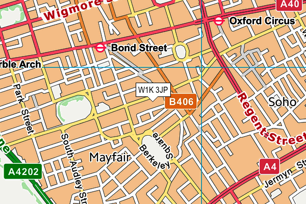 W1K 3JP map - OS VectorMap District (Ordnance Survey)