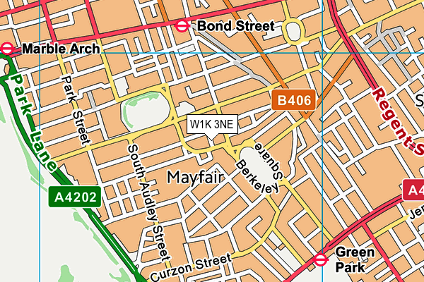 W1K 3NE map - OS VectorMap District (Ordnance Survey)