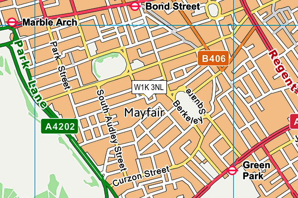 W1K 3NL map - OS VectorMap District (Ordnance Survey)