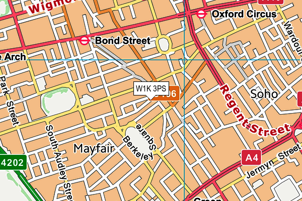 W1K 3PS map - OS VectorMap District (Ordnance Survey)
