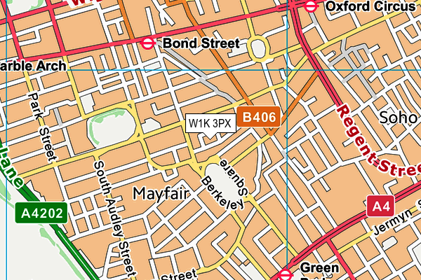 W1K 3PX map - OS VectorMap District (Ordnance Survey)