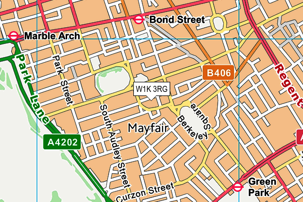 W1K 3RG map - OS VectorMap District (Ordnance Survey)