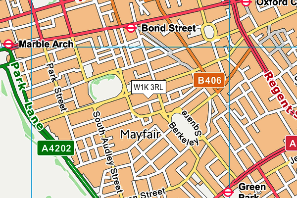 W1K 3RL map - OS VectorMap District (Ordnance Survey)