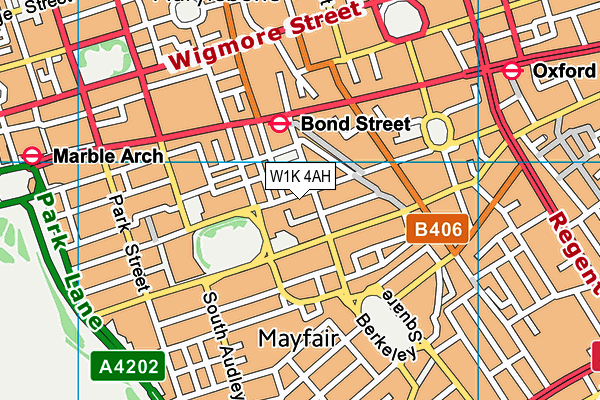 W1K 4AH map - OS VectorMap District (Ordnance Survey)