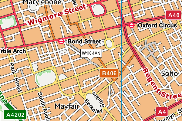 W1K 4AN map - OS VectorMap District (Ordnance Survey)