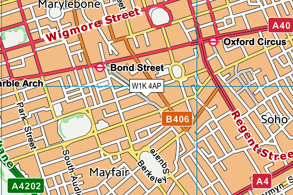 W1K 4AP map - OS VectorMap District (Ordnance Survey)