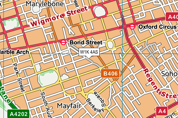 W1K 4AS map - OS VectorMap District (Ordnance Survey)