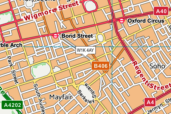 W1K 4AY map - OS VectorMap District (Ordnance Survey)