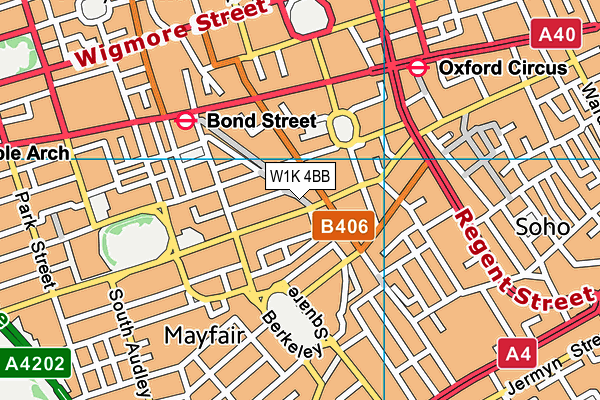 W1K 4BB map - OS VectorMap District (Ordnance Survey)