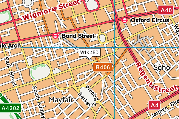 W1K 4BD map - OS VectorMap District (Ordnance Survey)