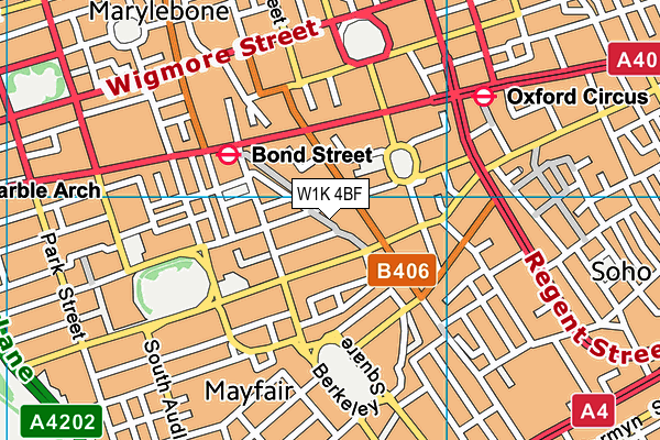 W1K 4BF map - OS VectorMap District (Ordnance Survey)