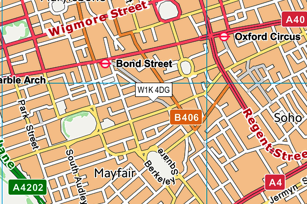 W1K 4DG map - OS VectorMap District (Ordnance Survey)