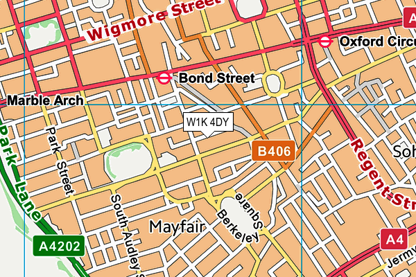 W1K 4DY map - OS VectorMap District (Ordnance Survey)