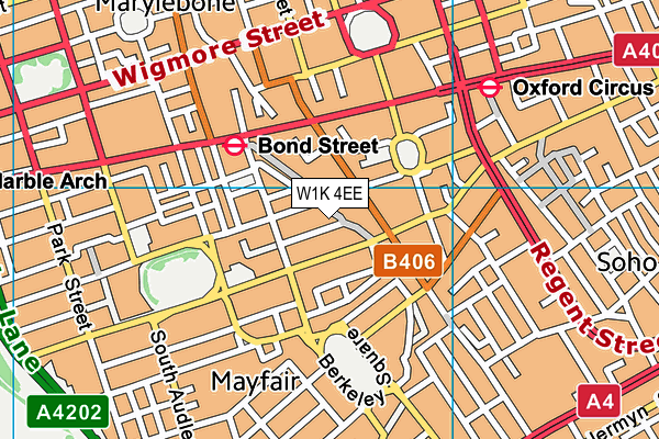 W1K 4EE map - OS VectorMap District (Ordnance Survey)