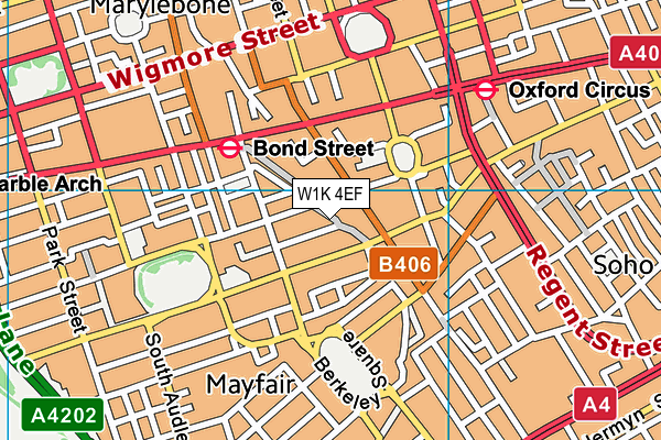 W1K 4EF map - OS VectorMap District (Ordnance Survey)