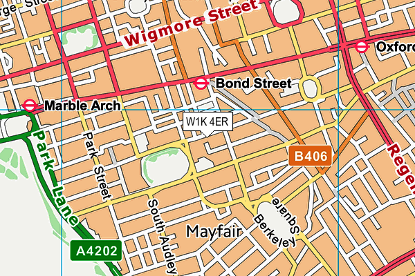 W1K 4ER map - OS VectorMap District (Ordnance Survey)