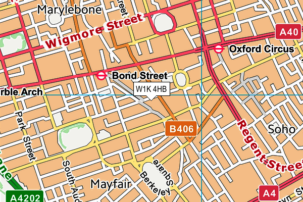 W1K 4HB map - OS VectorMap District (Ordnance Survey)