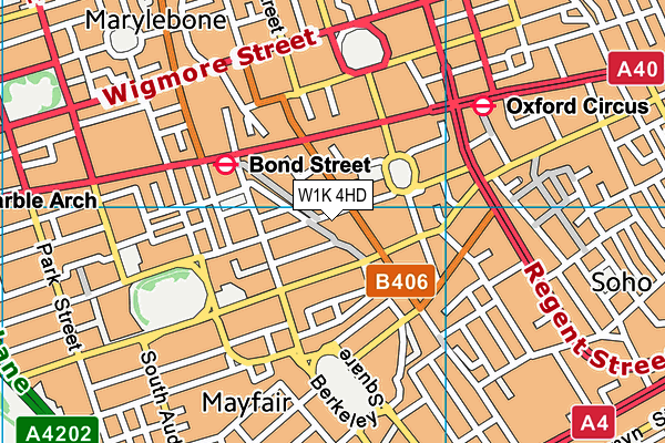 W1K 4HD map - OS VectorMap District (Ordnance Survey)