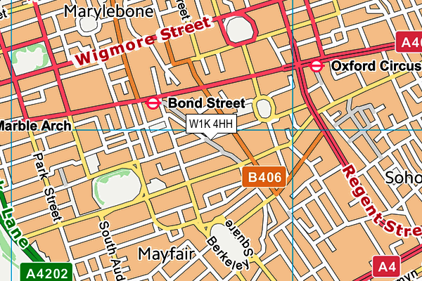 W1K 4HH map - OS VectorMap District (Ordnance Survey)