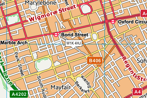 W1K 4HJ map - OS VectorMap District (Ordnance Survey)