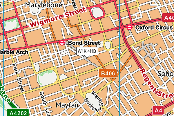 W1K 4HQ map - OS VectorMap District (Ordnance Survey)