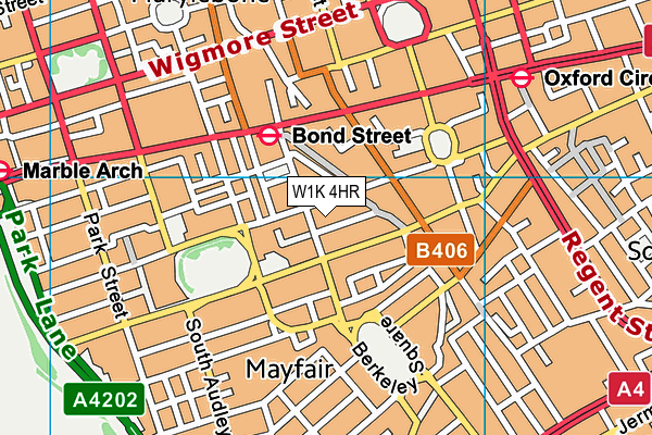 W1K 4HR map - OS VectorMap District (Ordnance Survey)