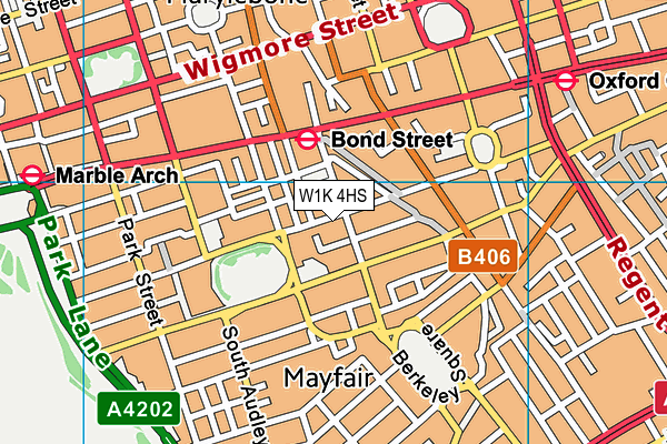 W1K 4HS map - OS VectorMap District (Ordnance Survey)
