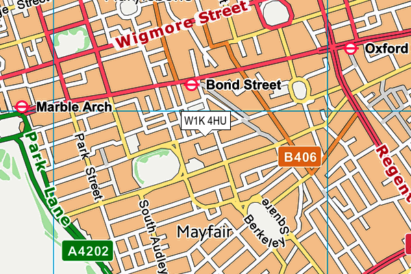 W1K 4HU map - OS VectorMap District (Ordnance Survey)