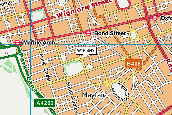 W1K 4HY map - OS VectorMap District (Ordnance Survey)