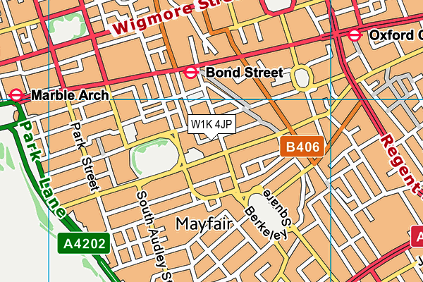 W1K 4JP map - OS VectorMap District (Ordnance Survey)
