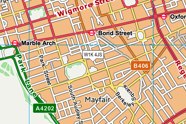 W1K 4JS map - OS VectorMap District (Ordnance Survey)