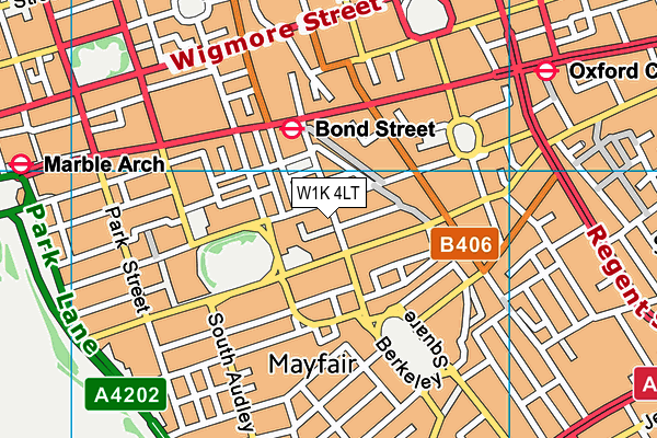 W1K 4LT map - OS VectorMap District (Ordnance Survey)