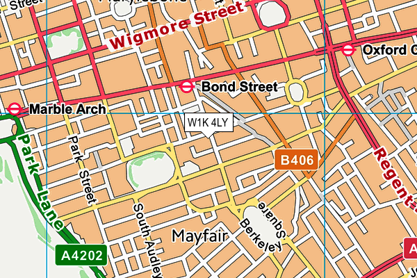 W1K 4LY map - OS VectorMap District (Ordnance Survey)