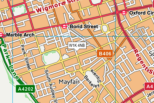 W1K 4NB map - OS VectorMap District (Ordnance Survey)