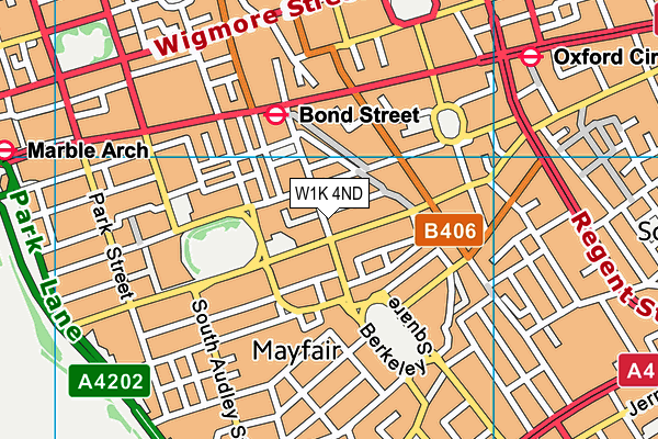 W1K 4ND map - OS VectorMap District (Ordnance Survey)