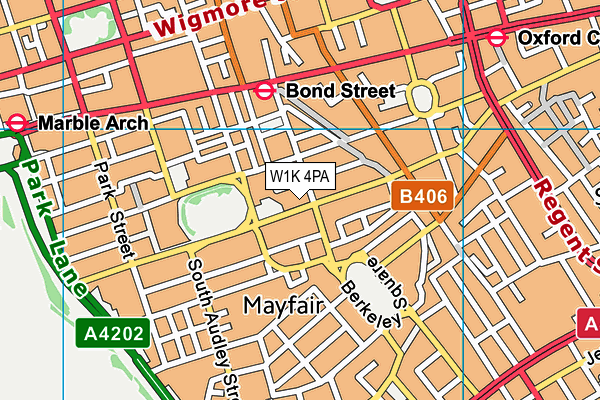 W1K 4PA map - OS VectorMap District (Ordnance Survey)