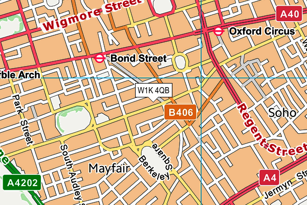 W1K 4QB map - OS VectorMap District (Ordnance Survey)